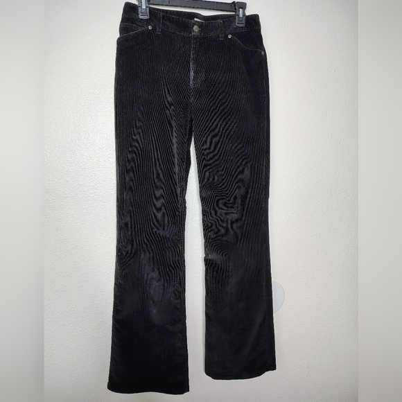 J. Jill Women's Black Stretch Corduroy Pants Sz 6 High Rise Straight Leg - Picture 1 of 12